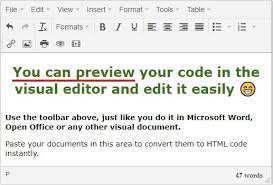 A simple text editor is all you need to learn html. Online Html Editor Mit Konverter Und Farbreiniger Htmled It