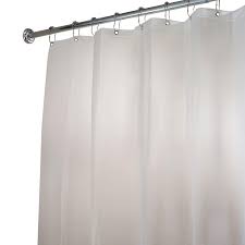 Interdesign Poly Extra Long Waterproof Shower Curtain Liner In White 15062 The Home Depot In 2020 Long Shower Curtains Extra Long Shower Curtain Stall Shower Curtain
