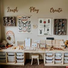 Kinderzimmer Mit Ikea Trofast Und Latt Baby Zimmer Dekokinderzimmer Mit Ikea Trofast Und Latt K Babies Room Childcare Ideas Kids Playroom Montessori Playroom