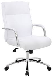 Check out our leather desk chair selection for the very best in unique or custom, handmade pieces from our home & living shops. Rectangular White Leather And Chrome Ergonomic Office Chair Contemporary Office Chairs By Office Furniture More Houzz