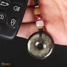 Móc khóa obsidian vàng BMW Benz thủ công cao cấp dây buộc chìa khóa Land  Rover