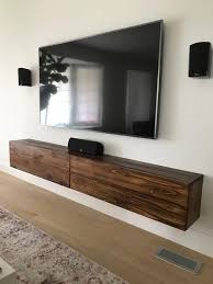 2 Felt Lined Drawers Floating Tv Console Etsy Floating Tv Console Living Room Tv Living Room Tv Wall