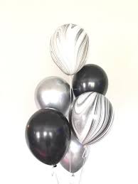 Black And White Balloons Images Black And White Balloons Silver Chrome Balloons Black And Etsy Black And White Balloons White Balloons White Party Theme