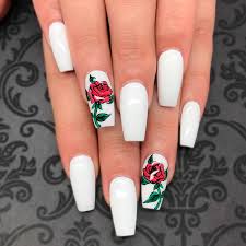 Celebrities like cardi b and rihanna flaunt coffin nail designs look great on long nails because of the ample nail bed space. 54 Best White Acrylic Nails Designs Fashion 2d