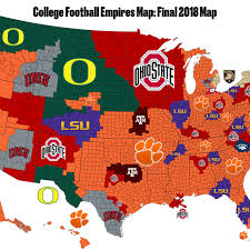 Final 2018 College Football Empires Map Bow To Clemson