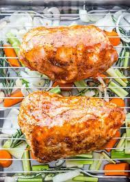 When the breast has been in for an hour and legs have been in the oven for 30 minutes, remove the pan from the oven and add the thighs. These Maple Mustard Roasted Turkey Thighs Are Super Juicy Delicious And A Great Alternative For Roas Roasted Turkey Thighs Cooked Turkey Recipes Turkey Thighs