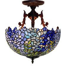 You'll want to either install a larger box and a new switch, or a double switch, so the light can be controlled independently. Yd H Tiffany Style Ceiling Lights 16 Inch Wisteria Design Stained Glass Ceiling Lamp Bedroom Dining Room Studyroom Art Chandelier E27 Max60w3 Buy Online In Fiji At Fiji Desertcart Com Productid 112904303
