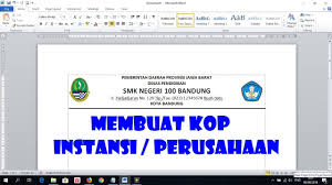 Cara Membuat Kop Surat Instansi Atau Perusahaan Youtube