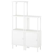 Vend étagère avec 2 montants et croisillons arrière en bois massif teinté noir et verni et 4 étagères en verre trempé laqué bleu. Dynan Etagere Et Rangement 2 Portes Blanc 80x27x94 134cm Magasinez Chez Ikea Ikea