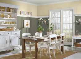 Awesome Green Cream Dining Room Paint Color Idea With Wooden Table And White Chair On Brown Ru Dining Room Colors Country Dining Rooms Dining Room Paint Colors