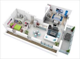 10 Awesome Two Bedroom Apartment 3d Floor Plans 3d House Plans House Plans With Pictures House Floor Plans