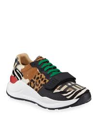 Burberry Multicolor Men S Animal Print And Classic Vintage Check Sneakers In Archive Beige Modesens Leopard Print Sneakers Print Sneakers Burberry Men