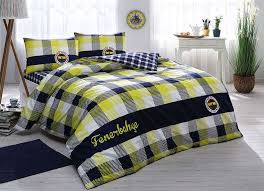 Tac Lisansli Fenerbahce Cift Kisilik Nevresim Takimi Ekose Halistores Com Nevresim Takimi Nevresim Carsaflar