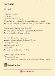Check spelling or type a new query. Last Regrets Poem By Switch Maroboto