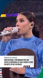 Com roda de viola, Ana Castela rouba a cena performando o hino nacional  brasileiro em noite de NFL no Brasil., Este é apenas o segundo jogo de  futebol americano organizado pela tradicional National ...