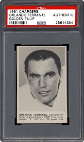1961 Golden Tulip San Diego Chargers Orlando Ferrante