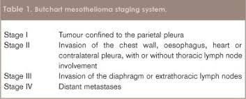 The first two mesothelioma stages qualify for surgery, while the last two do not qualify for surgery. Mesothelioma Thoracic Key