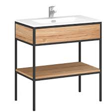 Astor Waschbeckenunterschrank 80 Cm Linus Eiche Schwarz Kaufen Bei Obi Waschbeckenunterschrank Unterschrank Schrank