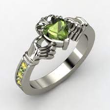 Green Bay Packers Claddagh Ring Sterling Silver Garnet Ring White Gold Rings Diamond Claddagh Ring
