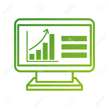 Computer Technology With Financial Graph Chart Arrow Growth Vector