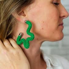 Colorful Cotton Star Earrings: Handmade Non-allergenic Jewelry