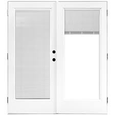 Mp Doors 60 In X 80 In Fiberglass Smooth White Left Hand Outswing Hinged Patio Door With Built In Blinds Ht5068l002wl The Home Depot Patio Doors Fiberglass Patio Doors Hinged Patio Doors