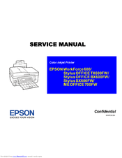 Stylus office tx300f, epson stylus office tx300f, c11ca17401, up to 31ppm printing 4 individual ink cartridges epson durabrite® ultra resin?coated pigment ink up to 2400 dpi scanning integrated fax automatic document feeder, the affordable document management solution, Epson Office Tx300f Manual