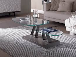 Metal frame transformable table, gas adjustable height from cm 23 to cm 80, synchronised telescopic extension mechanism. Twist Sasso Crystal Coffee Table By Ozzio Italia Design Marco Pozzoli