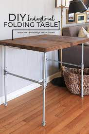 Tape painters tape onto a 3/8 drill bit as a guide for the depth at 1. Diy Industrial Folding Table Home Made By Carmona