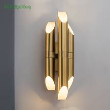 Gold Copper Led Wall Lamp Foyer Stair Bathroom Wall Sconce Home Wall Decoration Bedroom Led Wall Light Nordic Light Fixtures Wall Lamps Aliexpress