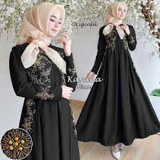 Model baju gamis warna hitam tangan kembung. 33 Model Baju Gamis Hitam Cantik Terbaru Muda Co Id