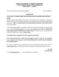 Hope y are doing well ! Quotation For Supply Of Manpower Skilled Semi Skilled Workers On