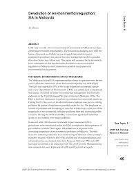 Environmental impact assessment (eia) in malaysia the eia was introduced in malaysia in 1988 as a mandatory legislative requirement through the environmental impact assessment order (doe, 1987) (prescribed activities). Https Www Iaia Org Pdf Training Casestudies Eiamalaysia Pdf