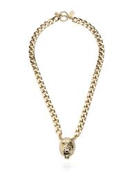 Ucu Leopar Detayli Gold Zincir Kolye Yukseklik 20 Cm 2020 Taki Kolyeler Kadin