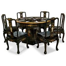 Table and 6 chairs, grey. Black Lacquer Table And Chairs Off 68