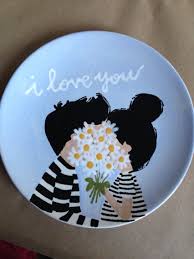 I Love You Plate Yeni Baslayanlar Resim Yaratici Painting
