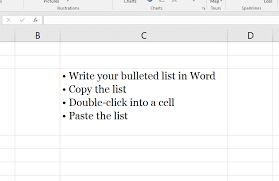 how to add bullet points in excel 3 different methods