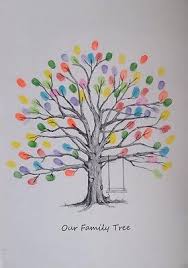 Personalised A3 Fingerprint Tree And Ink Pad Wedding Fingerprint Tree Naming Ceremony Fingerprint Tree