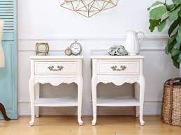 Diva at home 31 unique rustic brown and antique white round pedestal end table. Shabby Chic Vintage White Nightstands Side Tables End Tables Set Of Two No141 End Table Sets Table White Nightstand