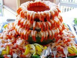 Making shrimp cocktail and classic cocktail sauce at home (rather than grabbing that deli platter) guarantees that you'll have plump, juicy shrimp and eat two to three shrimp and you'll feel pretty satisfied before dinner. 19 Best Images About Party Platters On Pinterest Cheese Trays Meat And Trays Shrimp Cocktail Display Shrimp Cocktail Party Platters