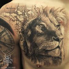 Lion On Chest Chest Tattoo Animal Lion Chest Tattoo Tattoos
