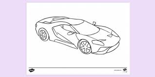 This car outline shows picture of the vehicle on street along with the sidewalks and boundary walls bedside. Free Printable Sports Car Colouring Page Colouring Sheets