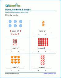 rows columns arrays k5 learning first grade math worksheets math quizzes math timed tests
