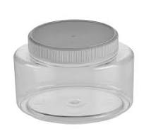 8 oz Clear PET Oval Designer Jars (White Screw Top) | Berlin