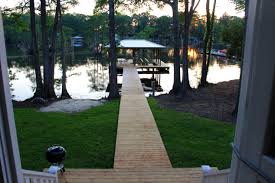 Walkway From Cottage To The Dock Boat Lift Sunset View On Lake Blackshear Lake Blackshear Lakeside Cottage Sunset Views