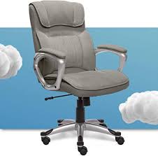 Find the perfect home furnishings at hayneedle, where you can buy online while you explore our room designs and curated looks for tips, ideas & inspiration to help you along the way. Amazon Com Serta Executive Office Chair Ergonomic Computer Upholstered Layered Body Pillows Contoured Lumbar Zone Black Base Fabric Grey Silver Furniture Decor