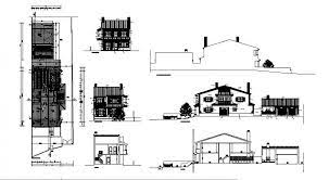 Elevation And Section Of Residential Apartment 2d View Dwg File Elevation Drawing Architecture Floor Plans