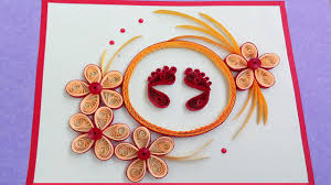 This card is blank, making it perfect for any occasion, buit i can add a message of your choice to the front of the card. Paper Quilling Greeting Card How To Make Beautiful Quilled Foots Prints Youtube