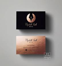Black And Gold Card Design Rose Gold Business Card Writer Business Card Black Gold Printable Business Cards Graphic Design Business Card Rose Gold Business Card