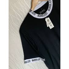 Jual SUKECO T-shirt Distro Suke Ringer Hitam Bahan Adem Basic Casual  Premium unisex ( Pria & Wanita )